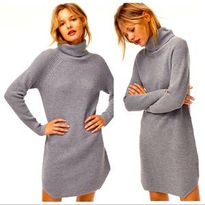 Wilfred Free Bianca Turtleneck Sweater Dress, Heather Steel Grey, XS